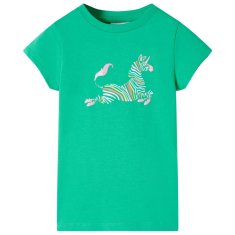 Greatstore Otroška majica s kratkimi rokavi zelena 128