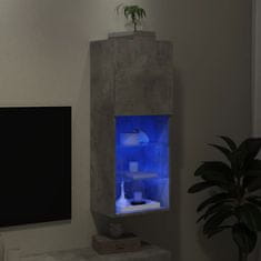 Vidaxl TV omarica z LED lučmi betonsko siva 40,5x30x102 cm
