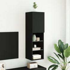 Vidaxl TV omarica z LED lučkami črna 30,5x30x102 cm