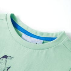 shumee Otroška majica s kratkimi rokavi svetlo zelena 116
