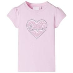 shumee Otroška majica s kratkimi rokavi svetlo roza 104