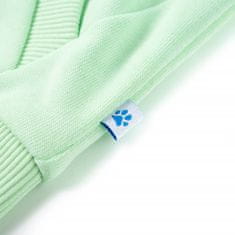 Vidaxl Otroški pulover s kapuco in zadrgo svetlo zelen 140