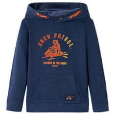 Greatstore Otroški pulover s kapuco mornarsko melange in oranžna 116