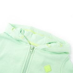 Vidaxl Otroški pulover s kapuco in zadrgo svetlo zelen 140