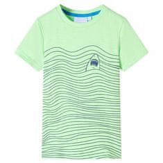 shumee Otroška majica s kratkimi rokavi neon zelena 128