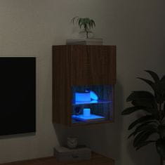 Vidaxl TV omarica z LED lučkami rjav hrast 40,5x30x60 cm
