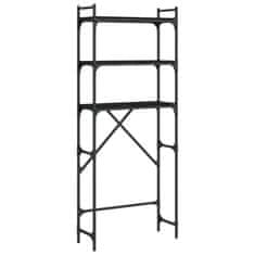 Vidaxl Polica za pralni stroj črna 67x25x163 cm inženirski les