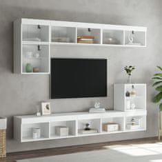Vidaxl TV omarica z LED lučmi bela 80x30x30 cm