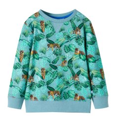 Greatstore Otroški pulover svetlo zelena melange 140