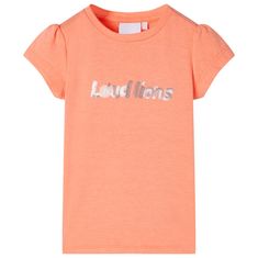 Greatstore Otroška majica s kratkimi rokavi neon oranžna 116