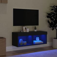 Vidaxl TV omarica z LED lučmi črna 80x30x30 cm