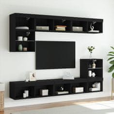 Vidaxl TV omarica z LED lučmi črna 80x30x30 cm