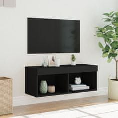 Vidaxl TV omarica z LED lučmi črna 80x30x30 cm
