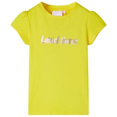 Greatstore Otroška majica s kratkimi rokavi živo rumena 128