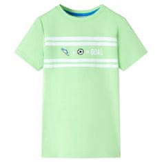 Greatstore Otroška majica s kratkimi rokavi neon zelena 128