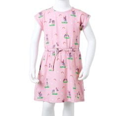 Vidaxl Otroška obleka svetlo roza 92