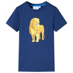 Greatstore Otroška majica s kratkimi rokavi temno modra 104