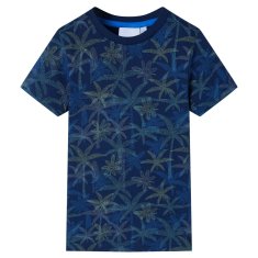 Greatstore Otroška majica s kratkimi rokavi mornarsko modra 116