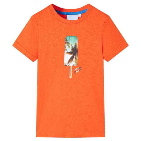 Greatstore Otroška majica s kratkimi rokavi temno oranžna 104