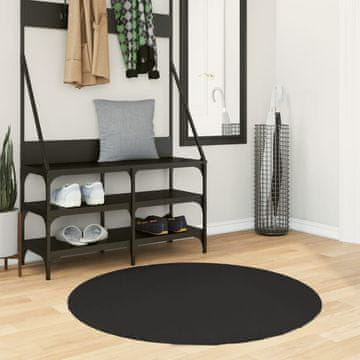 Vidaxl vidaXL HUARTE Preproga, nizek vlak, črna, Ø 100 cm