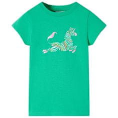 Greatstore Otroška majica s kratkimi rokavi zelena 140