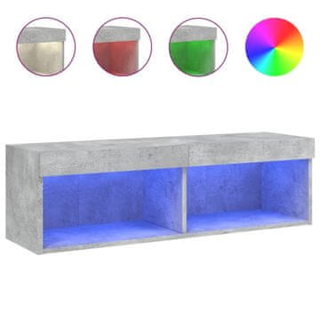 Vidaxl TV omarica z LED lučkami betonsko siva 100x30x30 cm