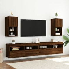 Vidaxl TV omarica z LED lučkami rjavi hrast 30,5x30x60 cm