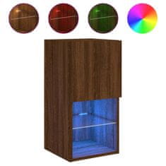 Vidaxl TV omarica z LED lučkami rjavi hrast 30,5x30x60 cm