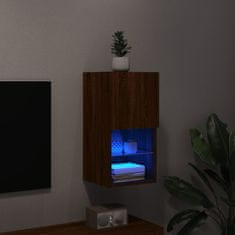Vidaxl TV omarica z LED lučkami rjavi hrast 30,5x30x60 cm