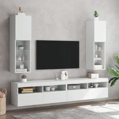 Vidaxl TV omarica z LED lučmi bela 30,5x30x102 cm