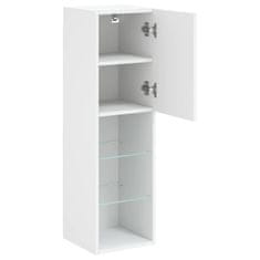 Vidaxl TV omarica z LED lučmi bela 30,5x30x102 cm