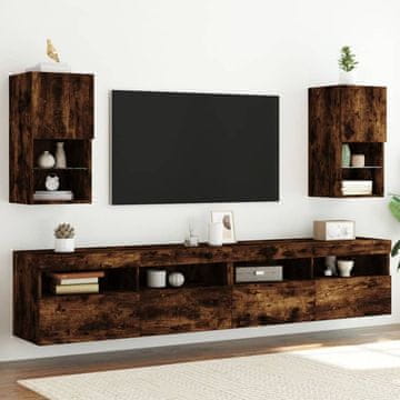Vidaxl vidaXL TV omarice z LED-sijalko, 2 kosa, dimljen hrast, 30,5 x 30 x 60 cm