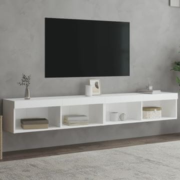 Vidaxl vidaXL TV omarice z LED-sijalko, 2 kosa, bele, 100x30x30 cm