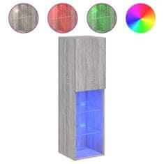 Vidaxl TV omarica z LED lučmi siva sonoma 30,5x30x102 cm