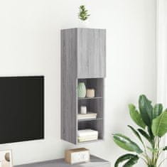 Vidaxl TV omarica z LED lučmi siva sonoma 30,5x30x102 cm