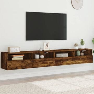 Vidaxl vidaXL Stenske TV omarice, 2 kosa, dimljen hrast, 100x30x30 cm