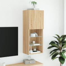 Vidaxl TV omarica z LED lučmi sonoma hrast 40,5x30x102 cm