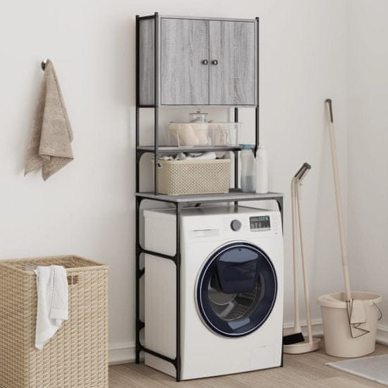 Vidaxl Omara za pralni stroj siva sonoma 67x48x194 cm inženirski les