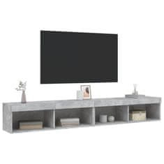 Vidaxl TV omarica z LED lučkami 2 kosa betonsko siva 100x30x30 cm