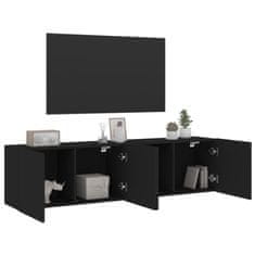 Vidaxl Stenske TV omarice 2 kosa črna 80x30x41 cm