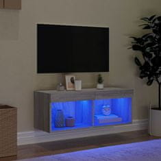 Vidaxl TV omarica z LED lučmi siva sonoma 80x30x30 cm