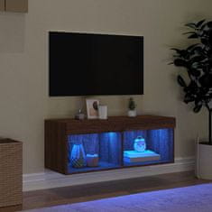 Vidaxl TV omarica z LED lučkami rjavi hrast 80x30x30 cm