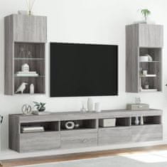 Vidaxl TV omarica z LED lučkami 2 kosa siva sonoma 40,5x30x90 cm