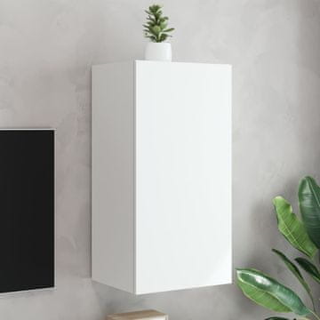 Vidaxl vidaXL Stenska TV omarica z LED osvetlitvijo, bela, 40,5 x 35 x 80 cm