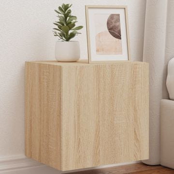 Vidaxl vidaXL Stenske TV omarice z LED-sijalko, 2 kosa, hrast sonoma, 40,5 x 35 x 40 cm