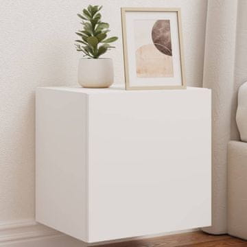 Vidaxl vidaXL Stenska TV omarica z LED osvetlitvijo, bela, 40,5 x 35 x 40 cm