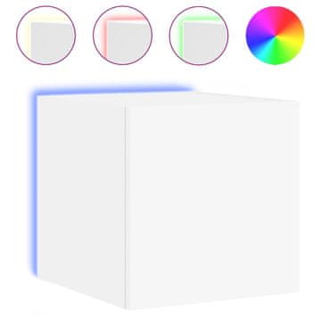 Vidaxl Stenska TV omarica z LED lučkami bela 30,5x35x30 cm