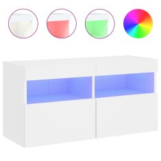 Vidaxl Stenska TV omarica z LED lučkami bela 80x30x40 cm