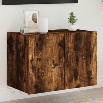 Vidaxl vidaXL Stenska TV omarica z LED osvetlitvijo, dimljen hrast 60x35x41 cm