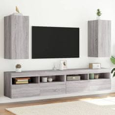 Vidaxl Stenske TV omarice z LED 2 kosa siva sonoma 30,5x35x70 cm